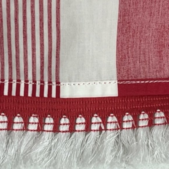 J. CREW Red And White Shirt Dress Tassel Hemline - Picture 12 of 16